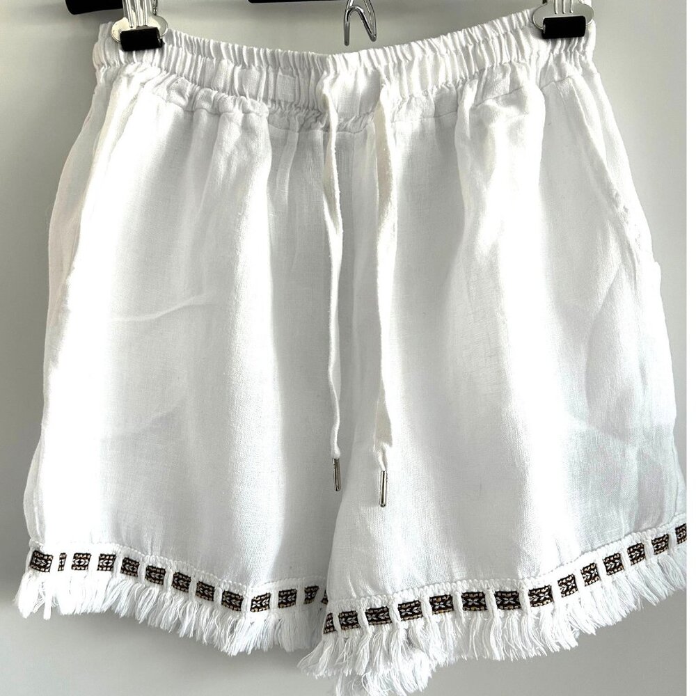 Civico 51 White Linen Shorts Sz L